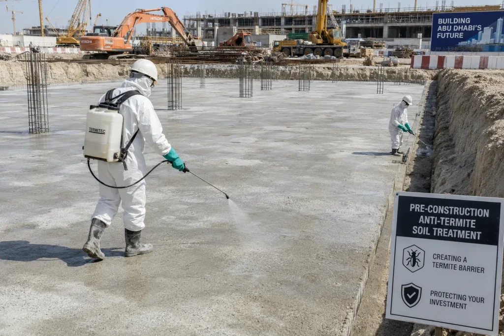 pre-construction soil treatment Abu Dhabi